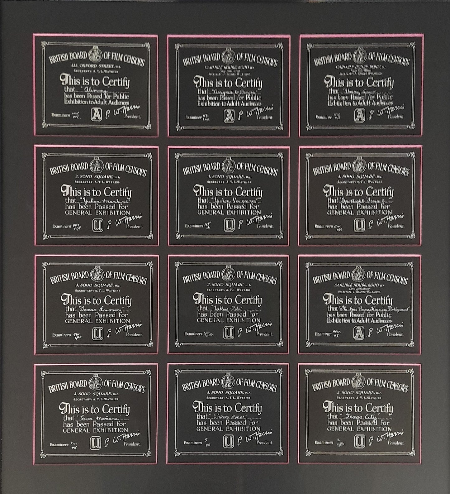 British Board Of Film Censors - 1948-1954